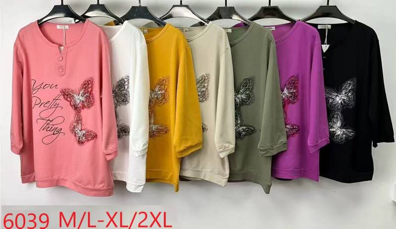 Bluzki damskie Roz M/L-XL-2XL, Mix Kolor Paczka 12 szt